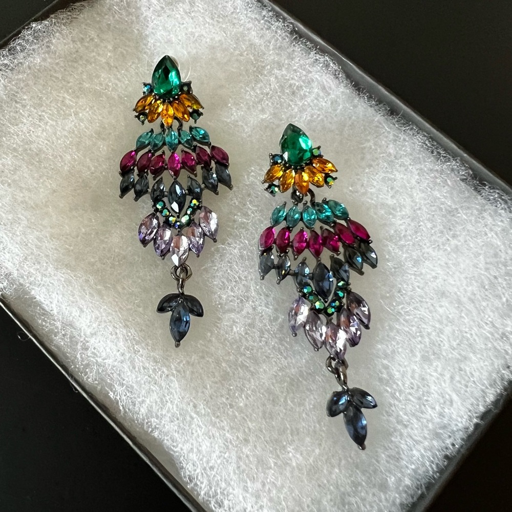 O Global Design Collection Jewel Tone Crystal Earrings